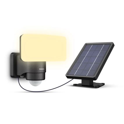 Philips - Iluminação solar de parede LED com sensor TYLUS LED/6W/3,7V 3000K IP44