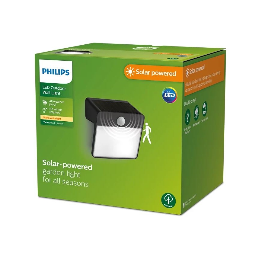 Philips - Iluminação solar de parede LED com sensor YARIXA LED/2,2W/3,7V IP44