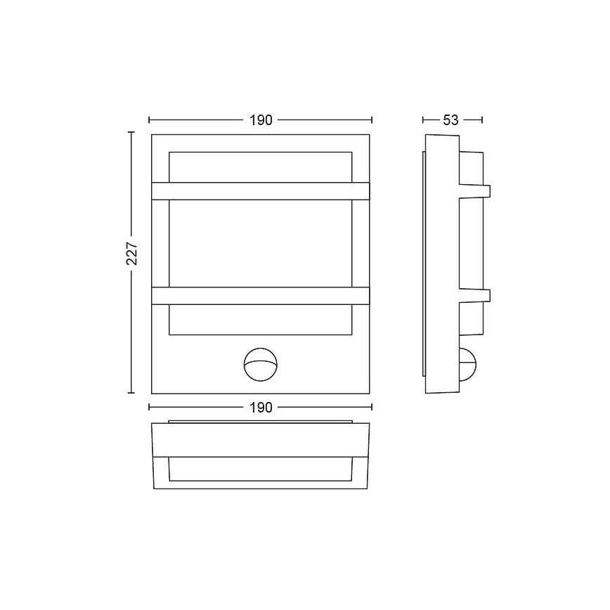 Philips - LED Iluminação de parede exterior com sensor PETRONIA LED/3,8W/230V IP44