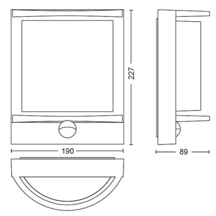 Philips - LED Iluminação de parede exterior com sensor SAMONDRA LED/3,8W/230V IP44