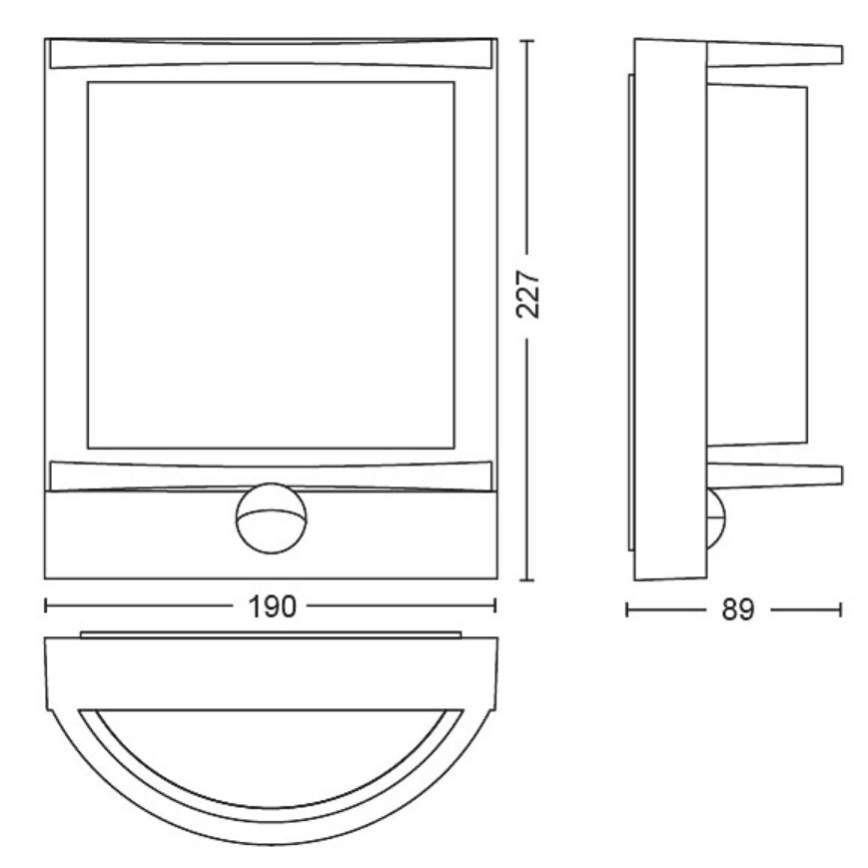 Philips - LED Iluminação de parede exterior com sensor SAMONDRA LED/3,8W/230V IP44