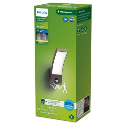 Philips - LED Iluminação de parede exterior com sensor SPLAY LED/3,8W/230V IP44