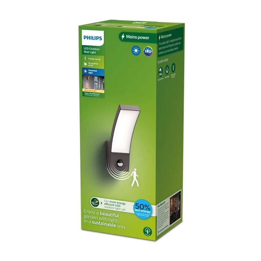 Philips - LED Iluminação de parede exterior com sensor SPLAY LED/3,8W/230V IP44