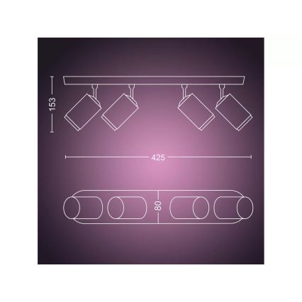 Philips - LED RGBW Foco com regulação Hue FUGATO 4xGU10/4,2W/230V 2000-6500K branco