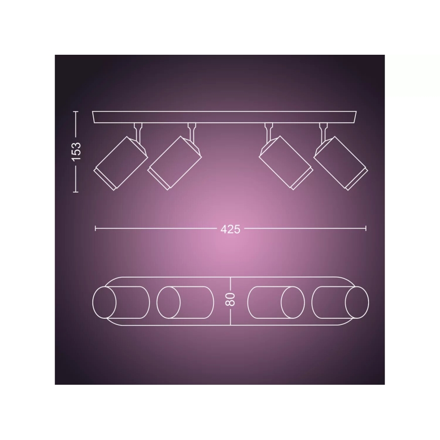 Philips - LED RGBW Foco com regulação Hue FUGATO 4xGU10/4,2W/230V 2000-6500K branco