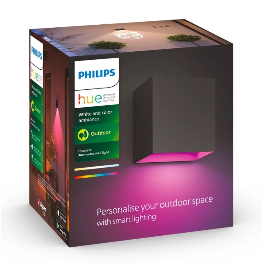 Philips - LED RGBW Iluminação de parede exterior com regulação Hue RESONATE LED/8W/230V 2000–6500K IP44