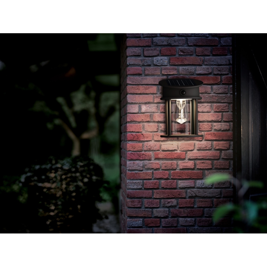 Philips - Luminária de parede solar LED com sensor de movimento e crepúsculo GERI LED/3,2W/3,7V 2600 mAh 4000K IP44