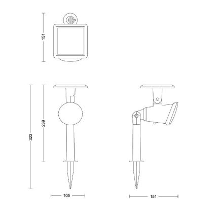 Philips - LED Solar foco JIVIX LED/1,4W/3,7V IP44