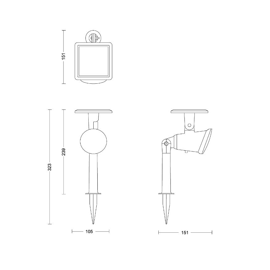 Philips - LED Solar foco JIVIX LED/1,4W/3,7V IP44