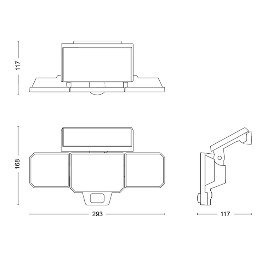 Philips -  LED Solar parede holofote com sensor NYSIL 3xLED/8,7W/3,7V 2000 mAh IP65