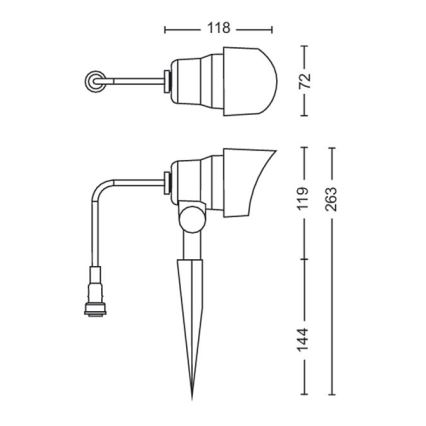 Philips - Luminária de LED para exterior, spot LED/24W/230V 2700K IP44