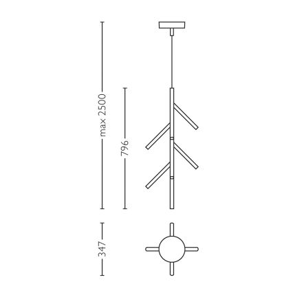 Philips Lirio 40758/11/LI - Luz pendente LED BRANCHES 9xLED/5W