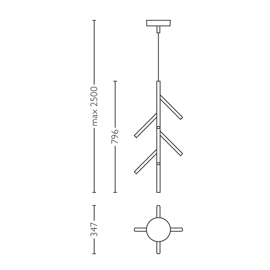 Philips Lirio 40758/11/LI - Luz pendente LED BRANCHES 9xLED/5W