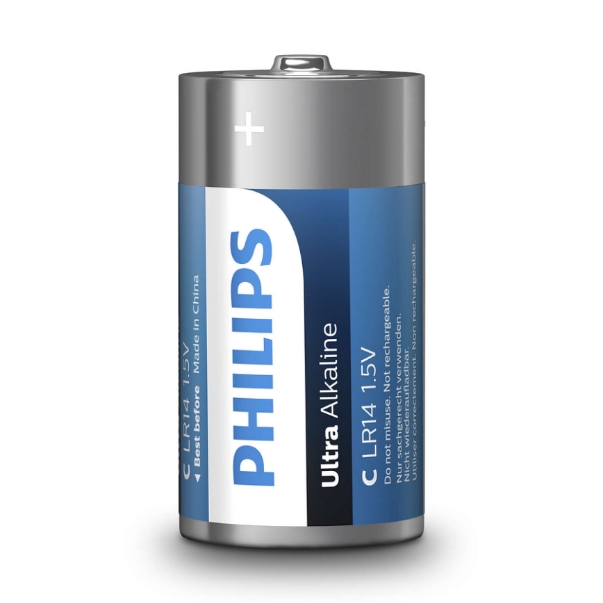 Philips LR14E2B/10 - 2 pçs Pilha alcalina C ULTRA ALKALINE 1,5V 7500mAh