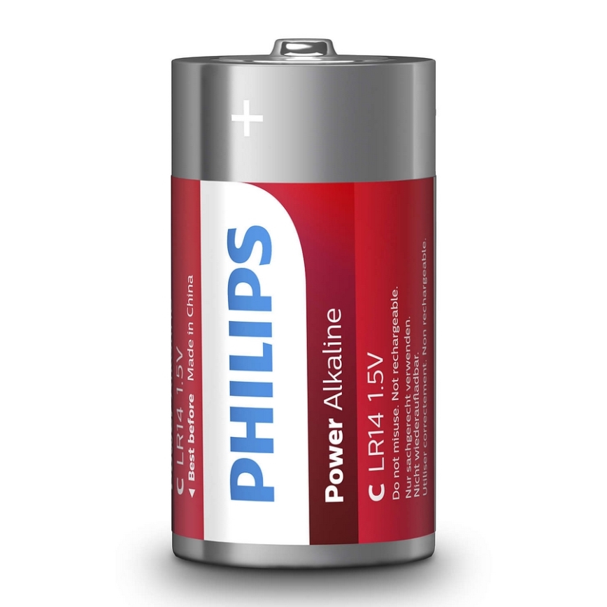 Philips LR14P2B/10 - 2 pçs Pilha alcalina C POWER ALKALINE 1,5V 7200mAh