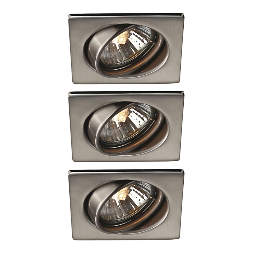 Philips Massive 59323/17/PN - CONJUNTO 3x Luz encastrada de casa de banho QUARTZ 1xGU10/50W/230V