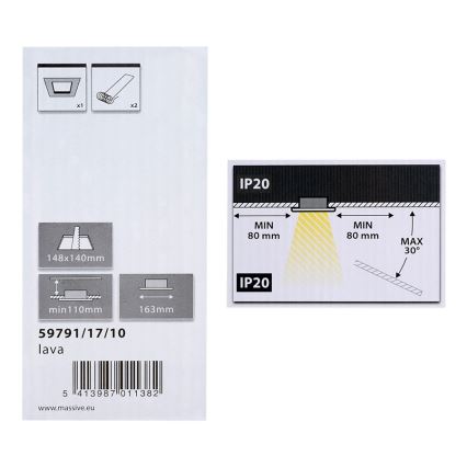 Philips Massive 59791/17/10 - Luz embutida LAVA 2xE27/28W/230V