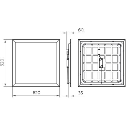 Philips - Painel de encastrar LED PROJECTLINE LED/36W/230V 62x62 cm