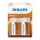 Philips R20L2B/10 - 2 pçs Pilha de cloreto de zinco D LONGLIFE 1,5V 5000mAh