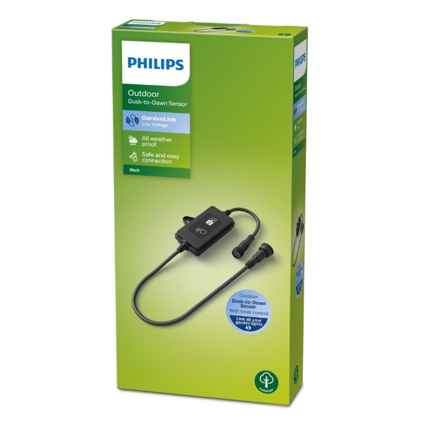Philips - Sensor de crepúsculo exterior com um temporizador IP44 IP44
