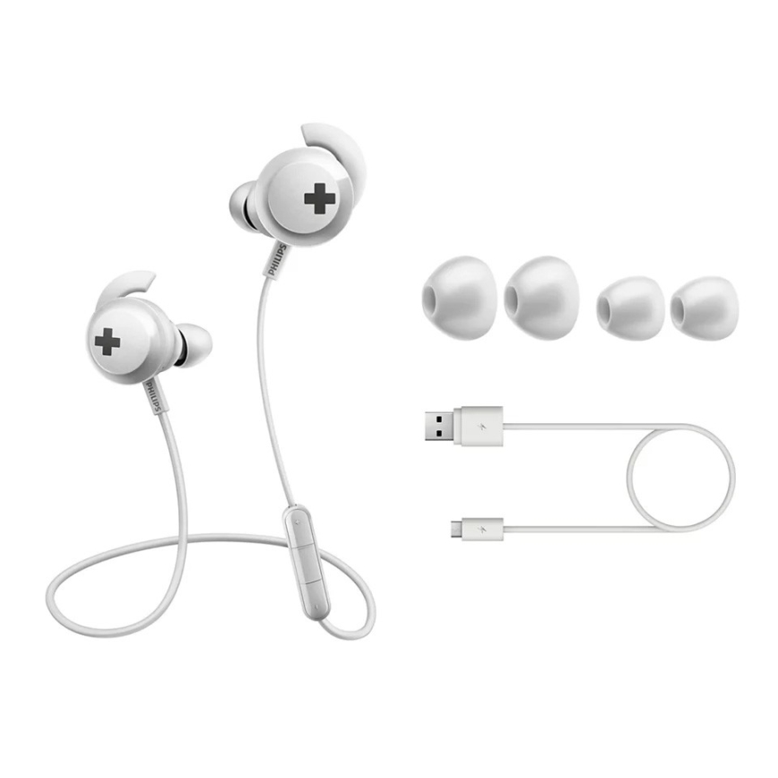 Philips SHB4305WT/00 - Auriculares Bluetooth com microfone branco