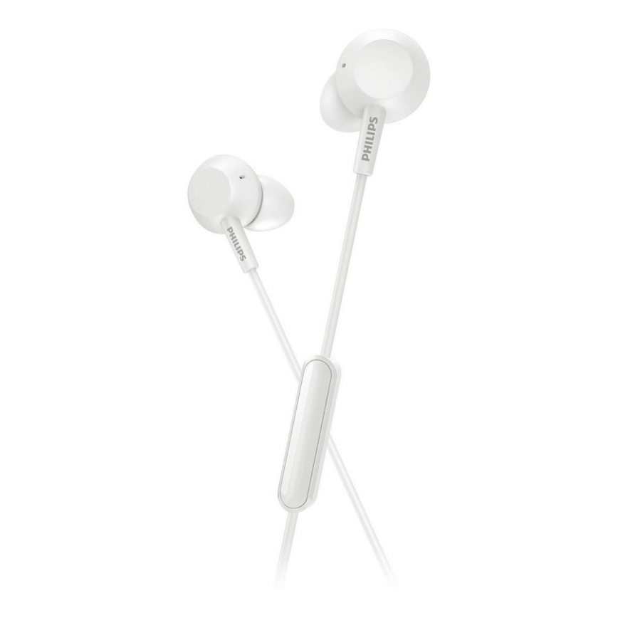 Philips TAE4105WT/00 - Auriculares com microfone JACK 3,5 mm branco