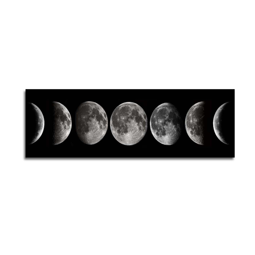 Pintura de parede sobre tela 50x120 cm fases da lua