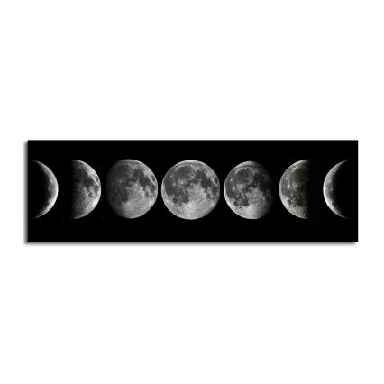 Pintura de parede sobre tela 50x120 cm fases da lua