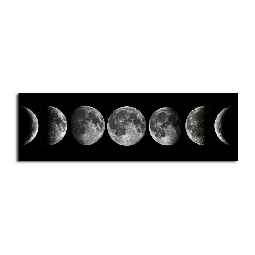 Pintura de parede sobre tela 50x120 cm fases da lua