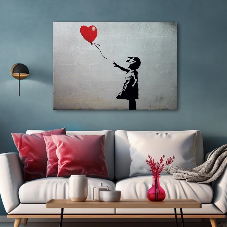 Pintura de parede sobre tela 50x70 cm preto/cinzento