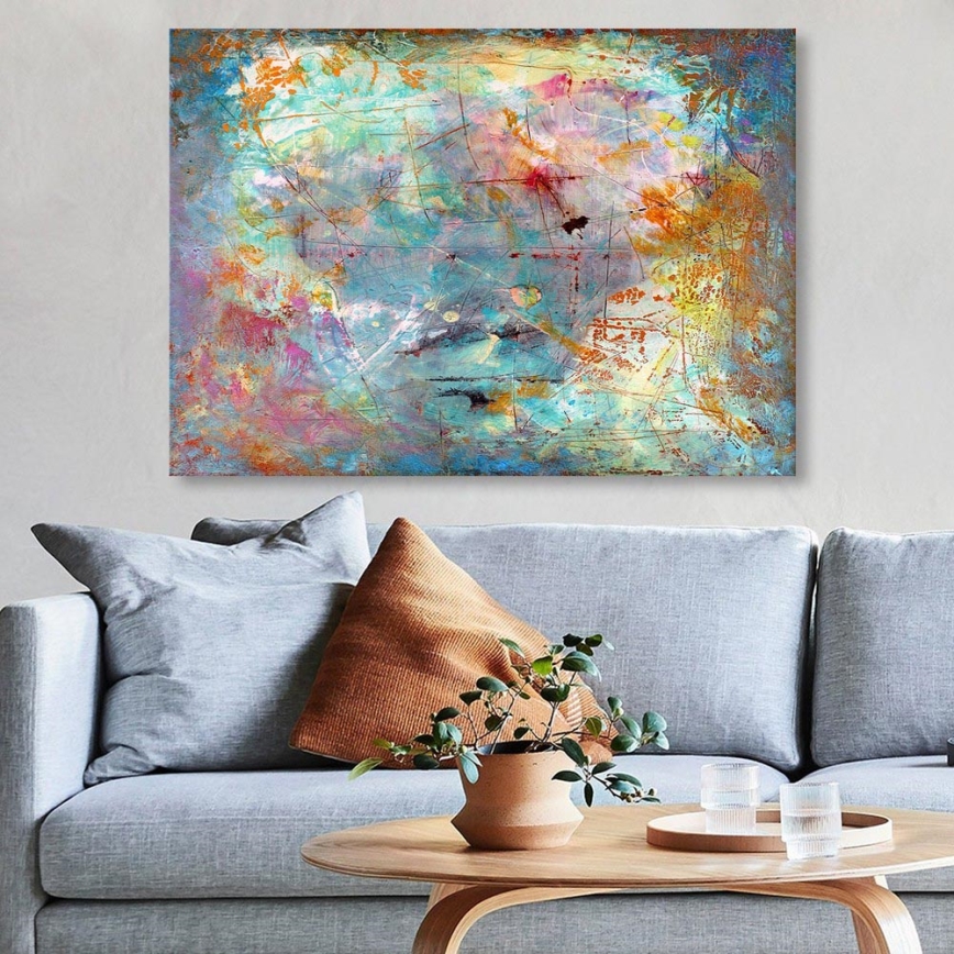 Pintura de parede sobre tela 70x100 cm multicolorido