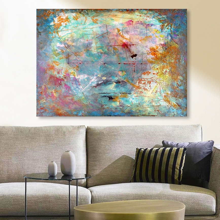 Pintura de parede sobre tela 70x100 cm multicolorido