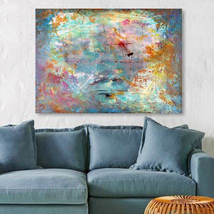 Pintura de parede sobre tela 70x100 cm multicolorido