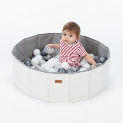 Piscina seca para crianças com bolas d. 80 cm branco/cinzento