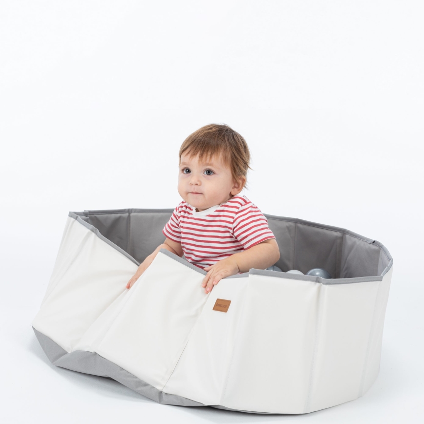 Piscina seca para crianças com bolas d. 80 cm branco/cinzento