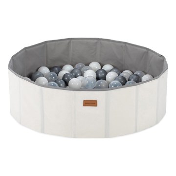 Piscina seca para crianças com bolas diâmetro 80 cm branco/cinzento