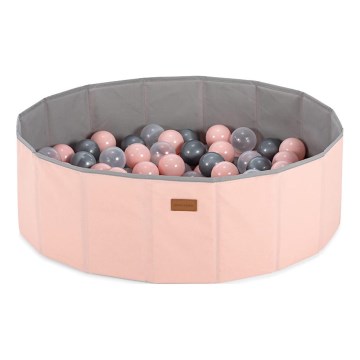 Piscina seca para crianças com bolas diâmetro 80 cm rosa/cinzento
