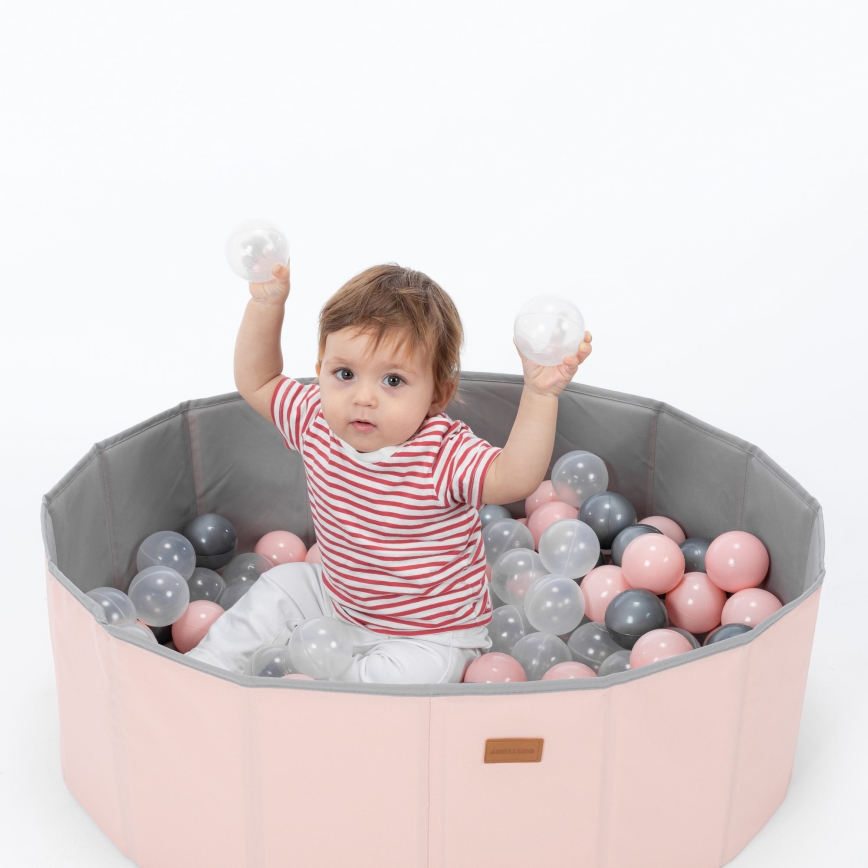 Piscina seca para crianças com bolas diâmetro 80 cm rosa/cinzento