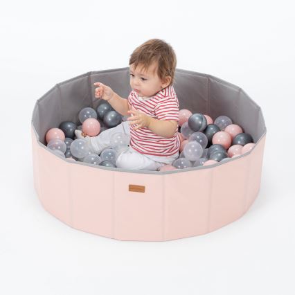 Piscina seca para crianças com bolas diâmetro 80 cm rosa/cinzento