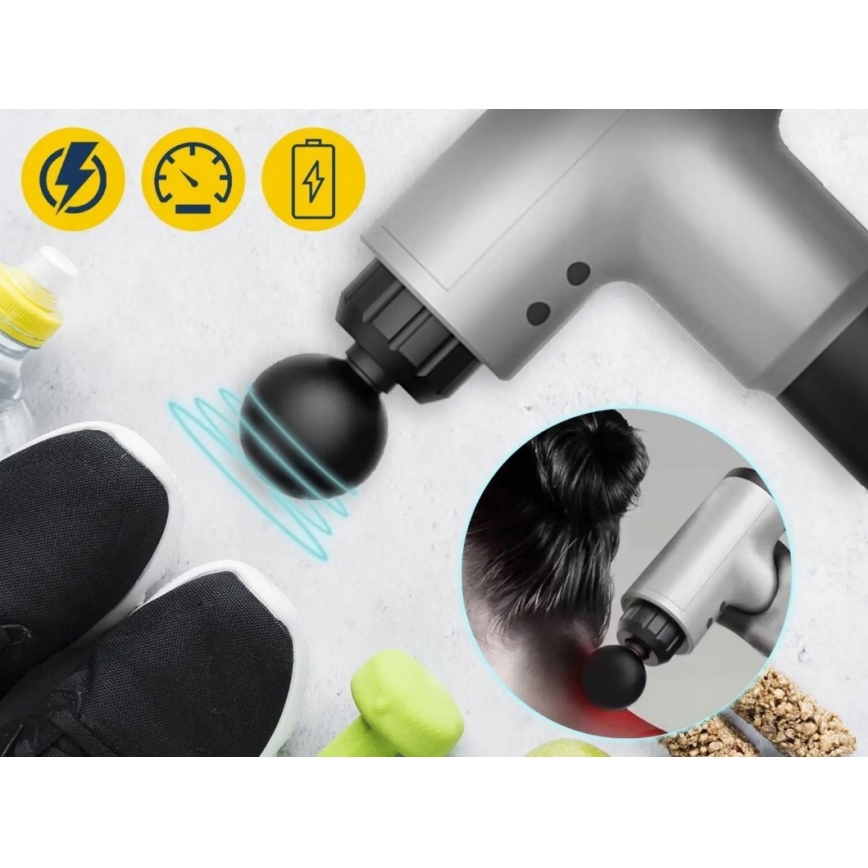 Pistola de massagem recarregável 20W/8,4V 1500 mAh