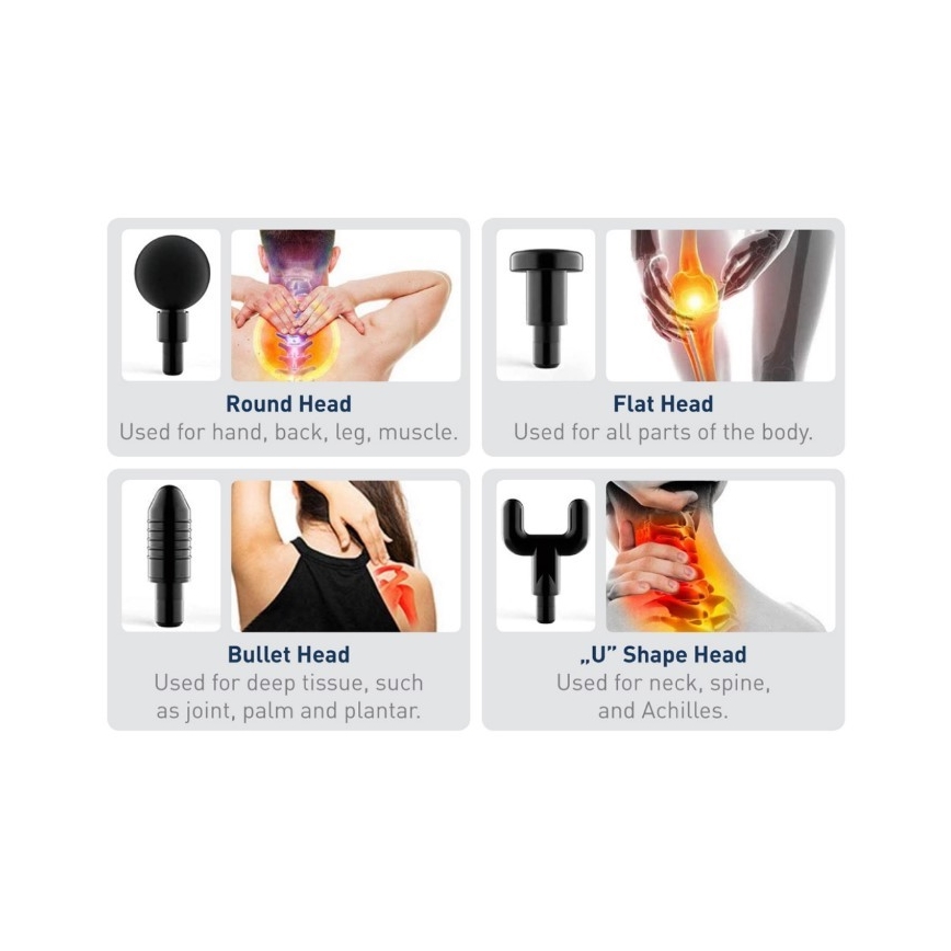 Pistola de massagem recarregável 20W/8,4V 1500 mAh