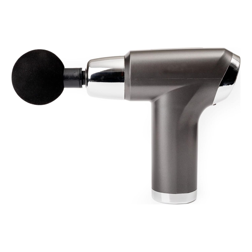 Pistola de massagem recarregável com 4 cabeças 25W/5V 1200 mAh
