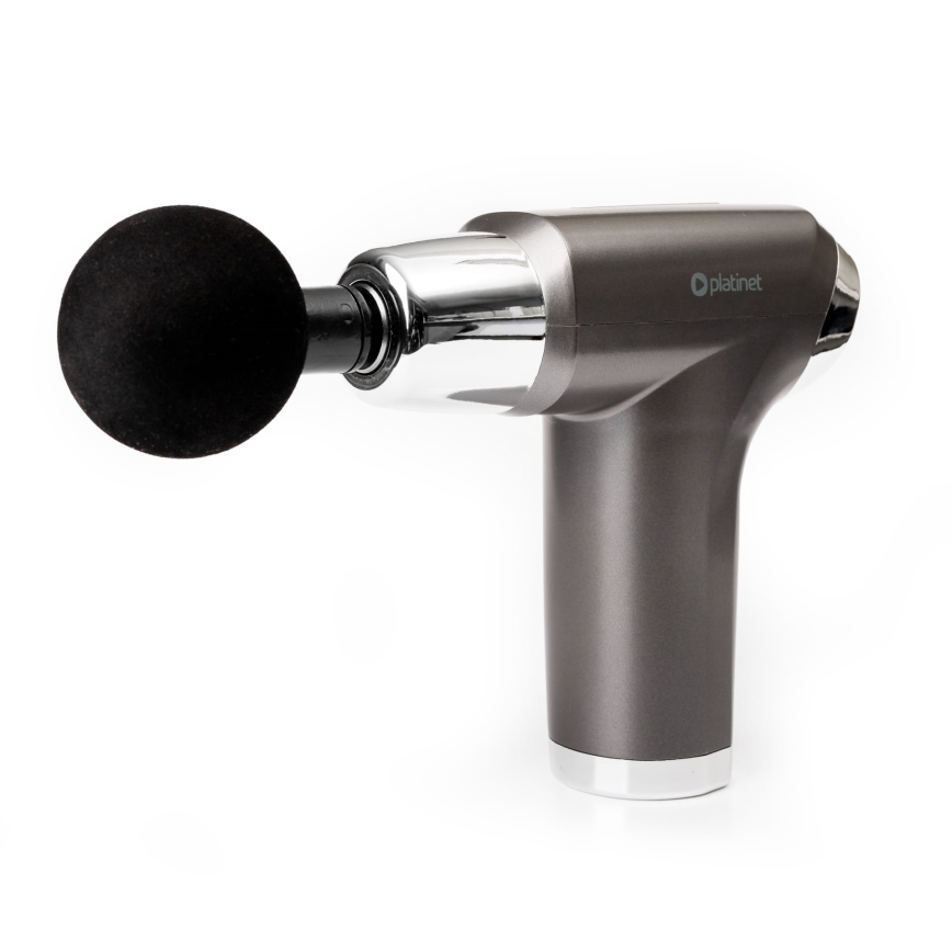 Pistola de massagem recarregável com 4 cabeças 25W/5V 1200 mAh