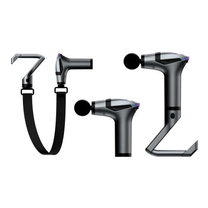 Pistola de massagem recarregável com 4 cabeças e fita 25W/5V 1500 mAh