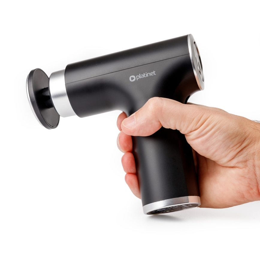 Pistola de massagem recarregável com 9 cabeças 25W/5V 1200 mAh