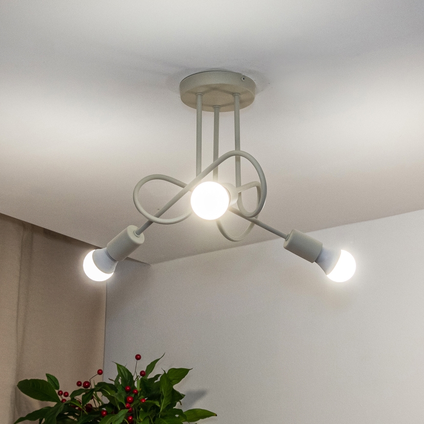 Plafon de teto OXFORD 3xE27/15W/230V creme