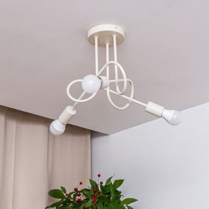 Plafon de teto OXFORD 3xE27/15W/230V creme