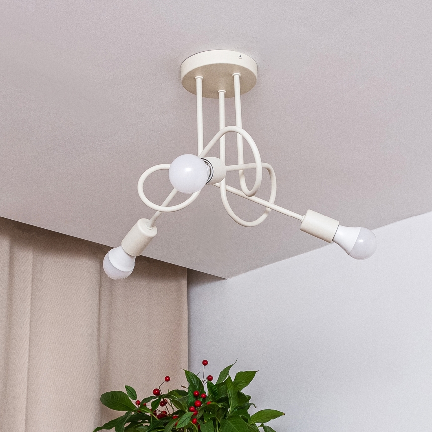 Plafon de teto OXFORD 3xE27/15W/230V creme