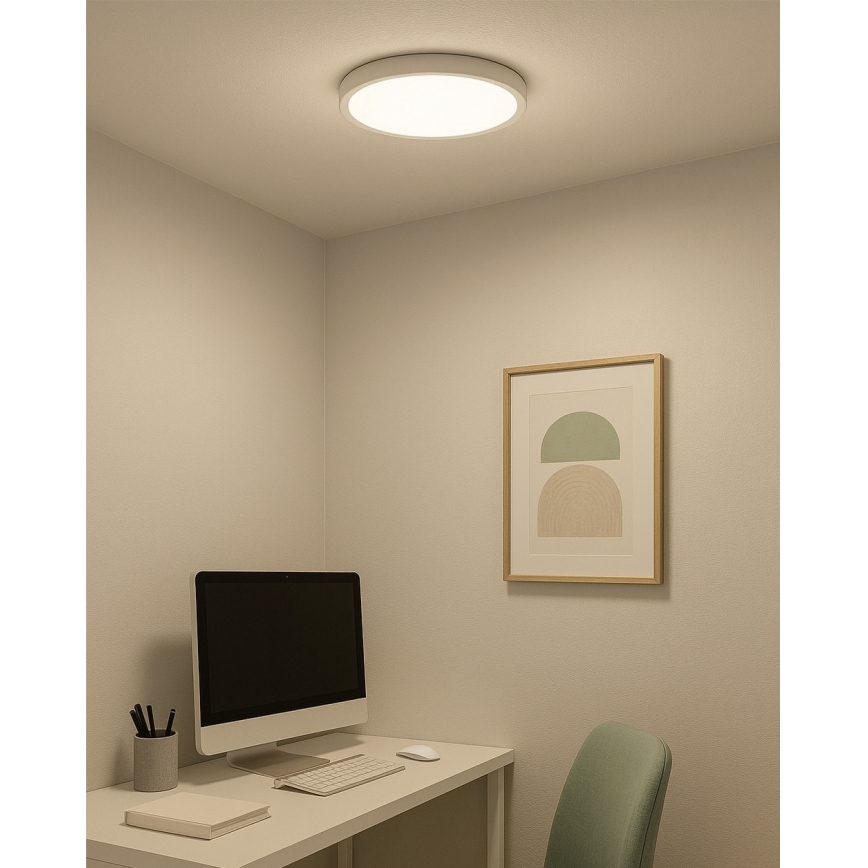 Plafon LED/24W/230V 3000/4000/6500K Ø 30 cm branco