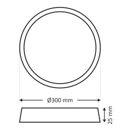 Plafon LED/24W/230V 3000/4000/6500K Ø 30 cm branco